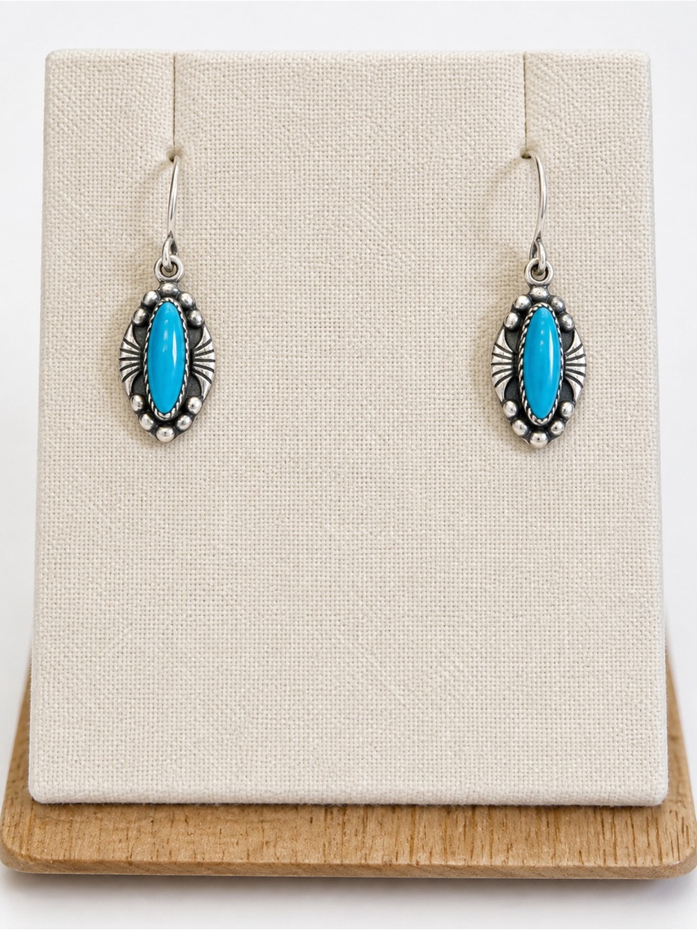 Vintage Wheeler Sterling Silver Turquoise Southwestern Dangle Earrings